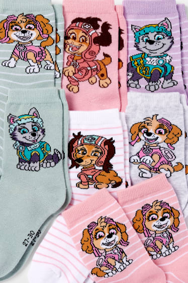 Enfants - Lot de 7 paires - Pat’ Patrouille - chaussettes à motif - rose