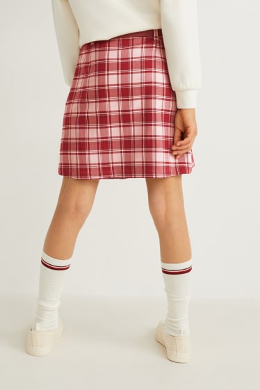 Children - Set - skirt, belt and knee-high socks - 3 piece - bordeaux