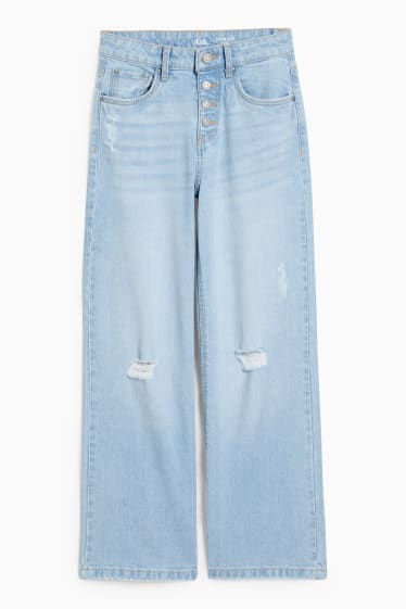 Niños - Wide leg jeans - vaqueros - azul claro