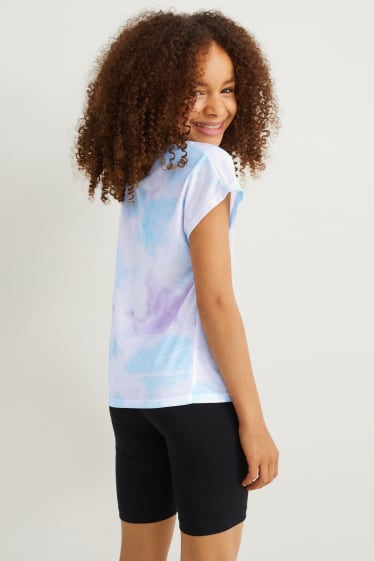 Children Girls - Lilo & Stitch - short sleeve T-shirt with knot detail - patterned - white