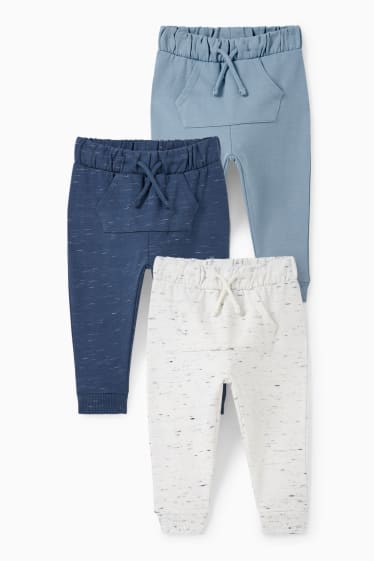 Baby: jongens - Set van 3 - babyjoggingbroek - blauw