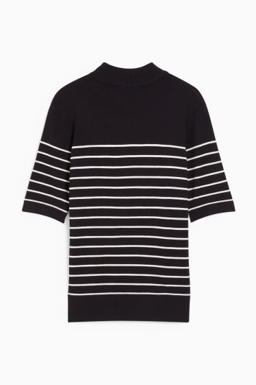 Donna - Maglione basic - a righe - nero