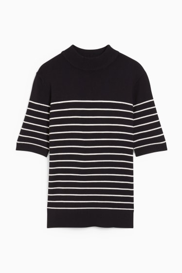 Donna - Maglione basic - a righe - nero