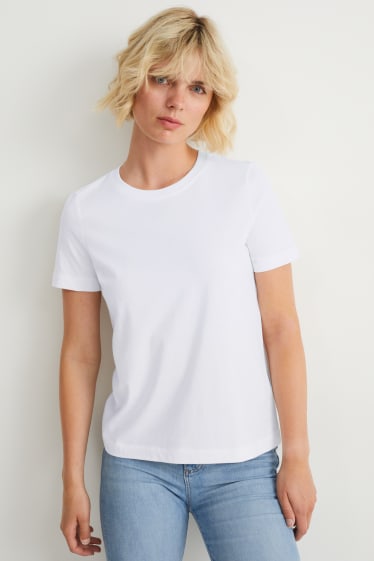 Damen - Basic-T-Shirt - weiß
