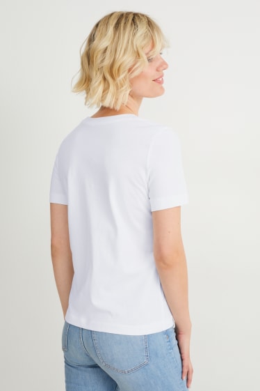 Damen - Basic-T-Shirt - weiß