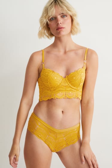 Donna - Reggiseno con ferretti - DEMI - imbottito - giallo