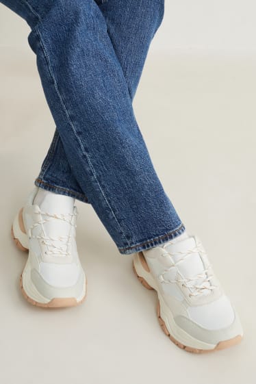 Mujer - Zapatillas deportivas - polipiel - blanco roto