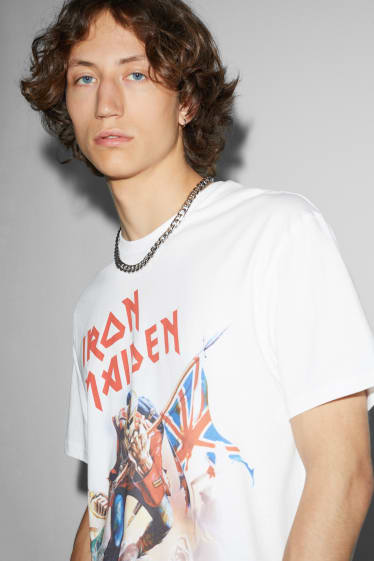Hommes - T-shirt - Iron Maiden - blanc