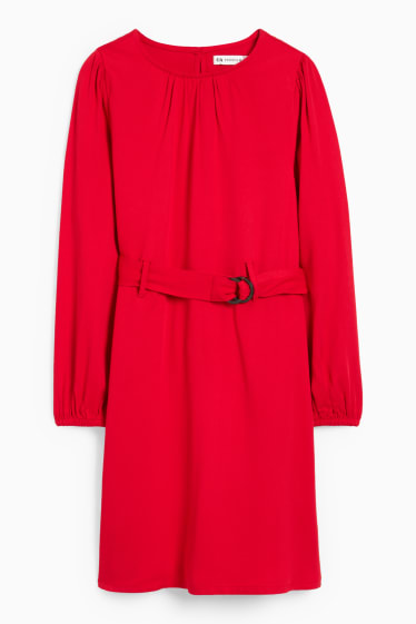 Enfants - Robe avec ceinture - rouge