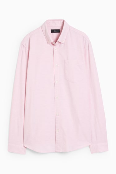 Heren - Overhemd Oxford - regular fit - button down - roze
