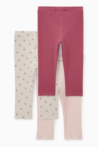 Neonate - Confezione da 3 - leggings neonati - rosa