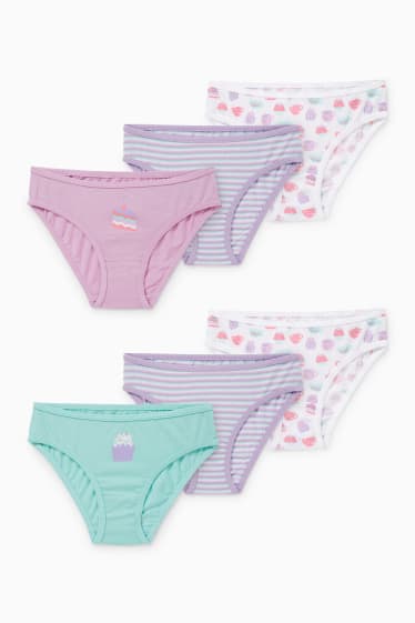 Bambine - Confezione da 6 - slip - viola chiaro