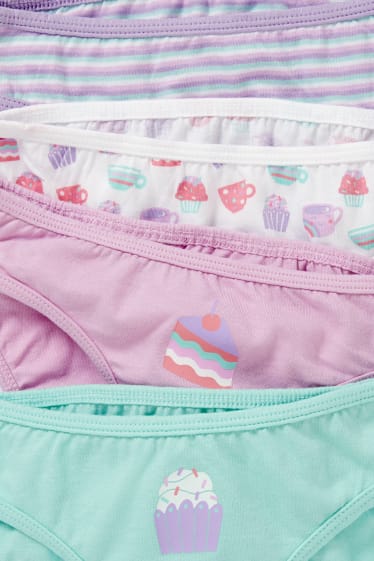 Bambine - Confezione da 6 - slip - viola chiaro