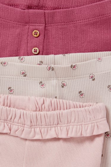 Neonate - Confezione da 3 - leggings neonati - rosa