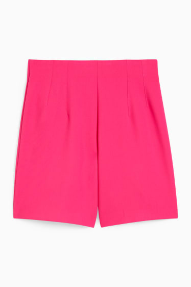 Women - Bermuda shorts - high waist - pink