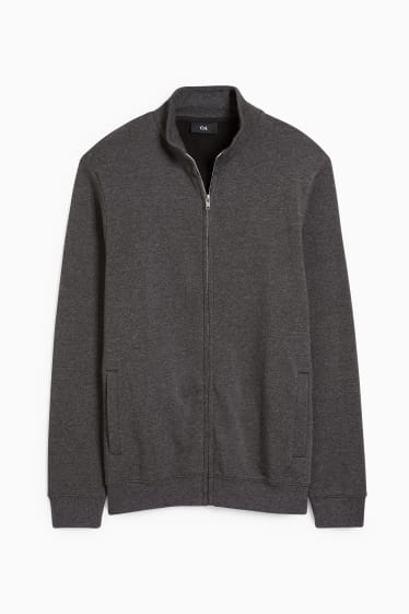 Uomo - Felpa con zip - grigio melange