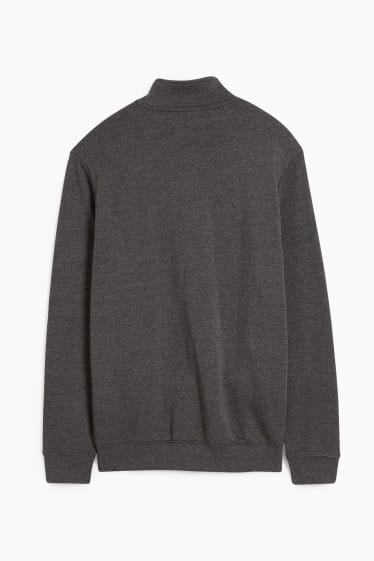 Hommes - Sweat zippé - gris chiné