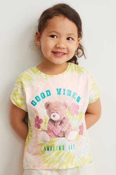 Kinder Mädchen - Kurzarmshirt - gemustert - hellgrün