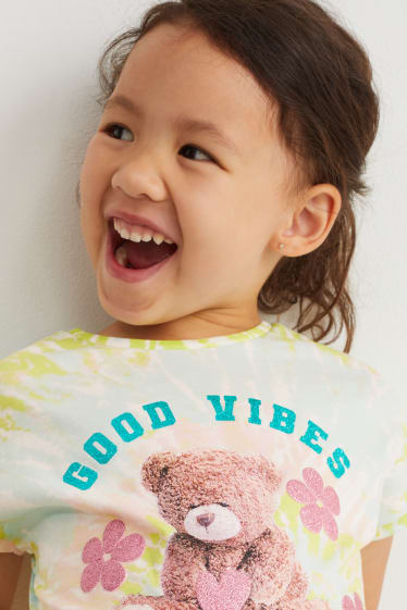 Kinder Mädchen - Kurzarmshirt - gemustert - hellgrün