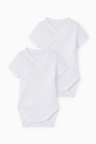 Unisex - Multipack 2er - Baby-Wickelbody - weiß