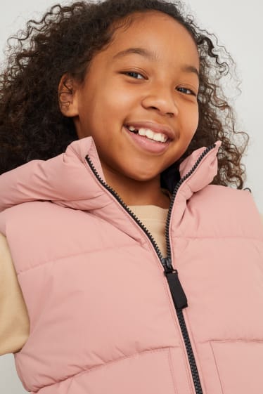 Enfants filles - Doudoune sans manches à capuche - imperméable - rose