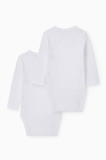 Babies - Multipack of 2 - baby wrapover bodysuit - white