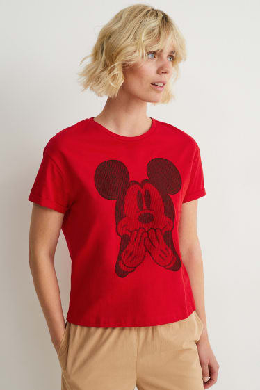 Damen - T-Shirt - Micky Maus - rot
