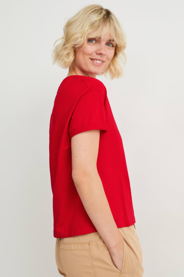 Damen - T-Shirt - Micky Maus - rot