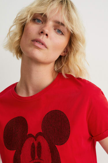 Damen - T-Shirt - Micky Maus - rot
