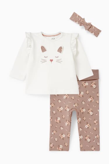 Baby Mädchen - Baby-Outfit - 3 teilig - cremeweiß