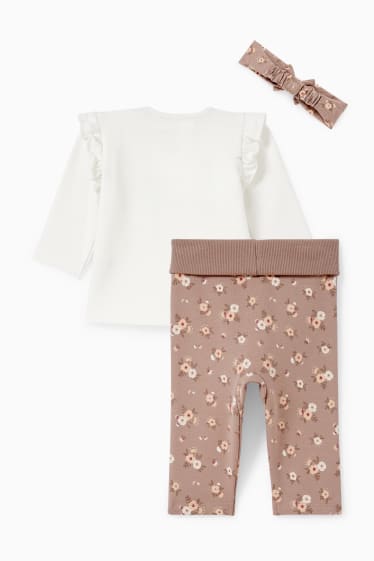 Baby Mädchen - Baby-Outfit - 3 teilig - cremeweiß