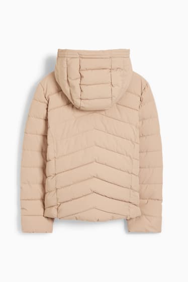 Kinder - Steppjacke mit Kapuze - wasserdicht - beige