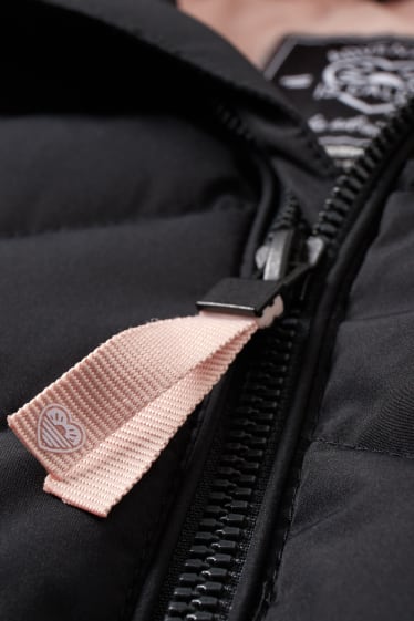Enfants filles - Doudoune à capuche - imperméable - noir