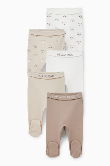 Bebés - Pack de 5 - pantalones para recién nacido - beige claro