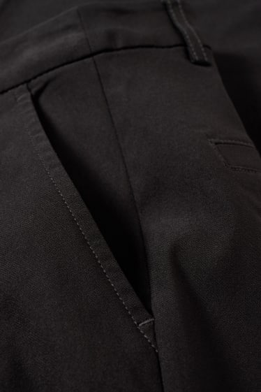 Dámské - Plátěné kalhoty - mid waist - slim fit - černá
