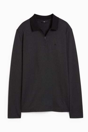 Heren - Poloshirt - met stippen - zwart