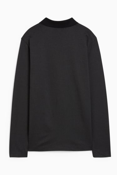 Herren - Poloshirt - gepunktet - schwarz
