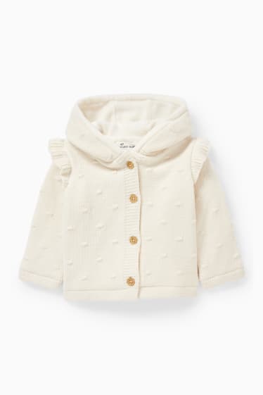 Bebés niñas - Cárdigan para bebé con capucha - blanco roto