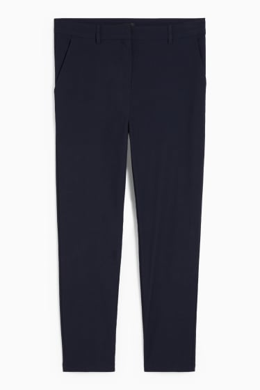 Donna - Pantaloni - vita media - slim fit - blu scuro