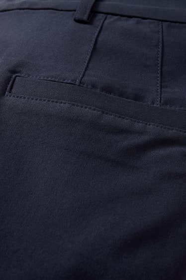 Femmes - Pantalon en toile - mid-waist - slim fit - bleu foncé