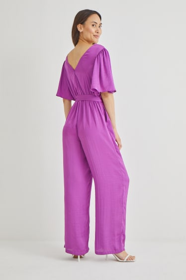 Women - Satin jumpsuit - purple