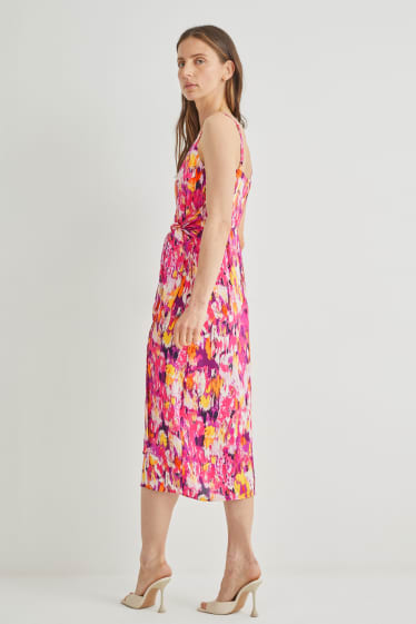 Women - Wrap dress - patterned - pink