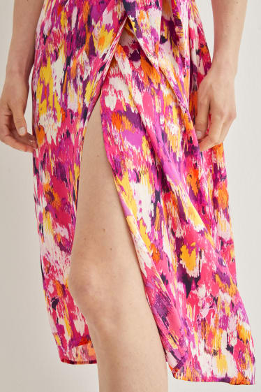 Women - Wrap dress - patterned - pink