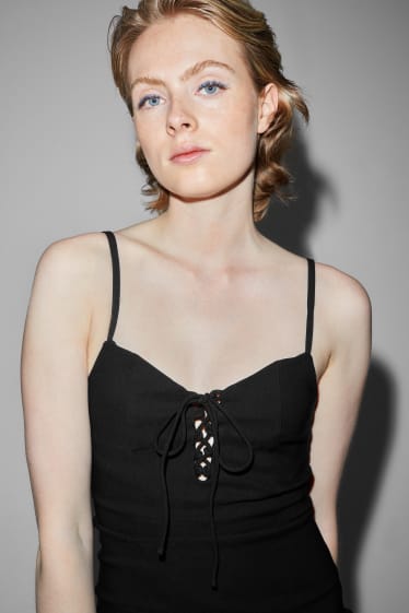 Damen - Figurbetontes Kleid - schwarz