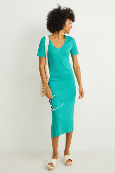 Femmes - Robe moulante - vert clair