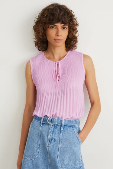 Femei - Bluză din șifon - violet deschis