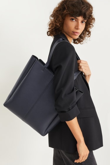 Femei - Geantă shopper - imitație de piele - negru