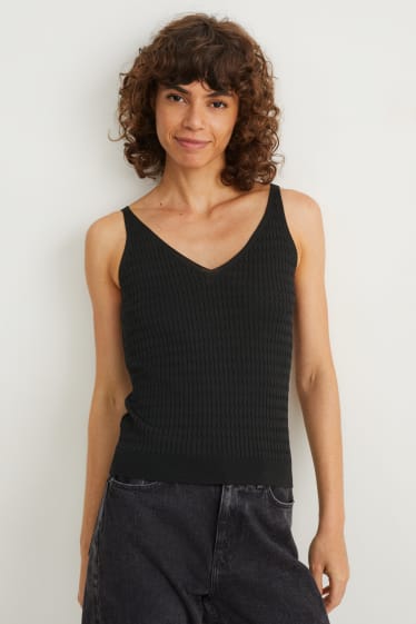 Women - Knitted top - black