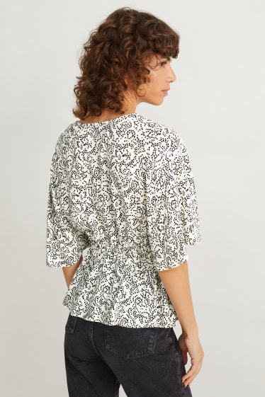 Dames - Blouse - met patroon - crème wit