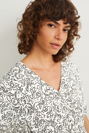Femei - Bluză - cu model - alb-crem